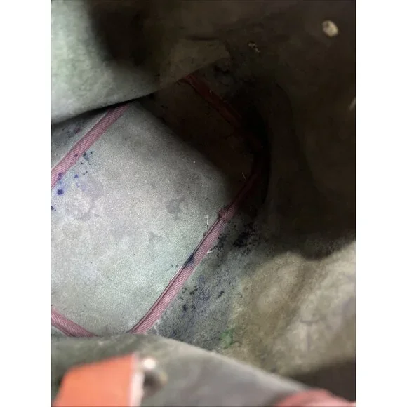 Vintage Dooney & Bourke Green All Weather Pebbled Leather Drawstring Bucket Bag - Picture 13 of 16